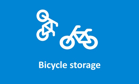 Bicycle storage facilities in the VŠE dormitories